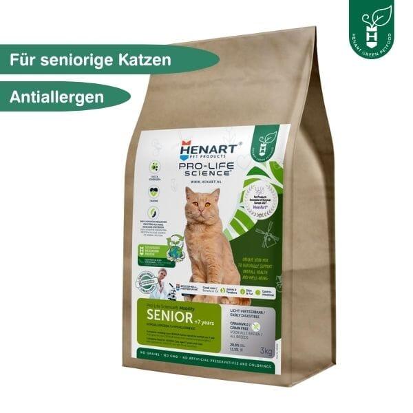 Insekten-Trockenfutter für Senior Katzen - HenArt® | Nachhaltiges Tierfutter für Hund und Katze 