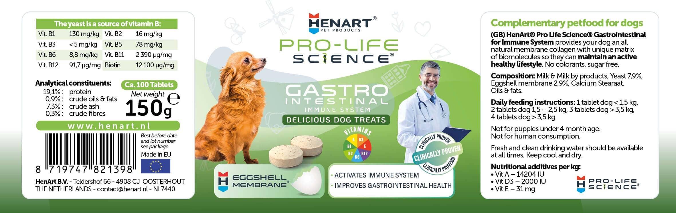 Hunde-Nahrungsergänzung für Magen-Darm Gesundheit & starkes Immunsystem - HenArt® | Nachhaltiges Tierfutter für Hund und Katze 