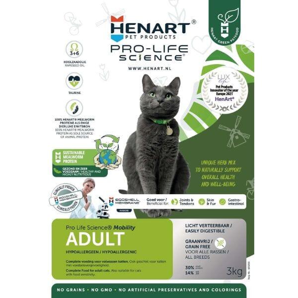 Insekten-Trockenfutter für ausgewachsene Katzen - HenArt® | Nachhaltiges Tierfutter für Hund und Katze 