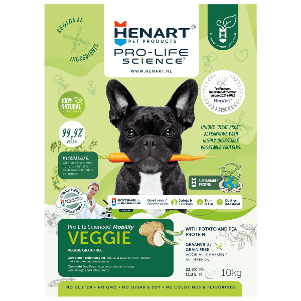 Vegetarisches Trockenfutter für Hunde | Getreidefrei | 99,9% vegan - HenArt® | Nachhaltiges Tierfutter für Hund und Katze 